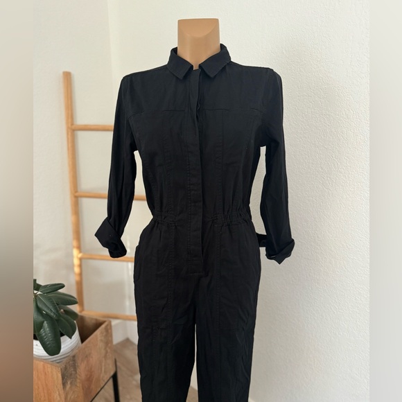 NWOT Universal Thread Women's Long Sleeve Button-Front Coveralls black 4 - Picture 6 of 7